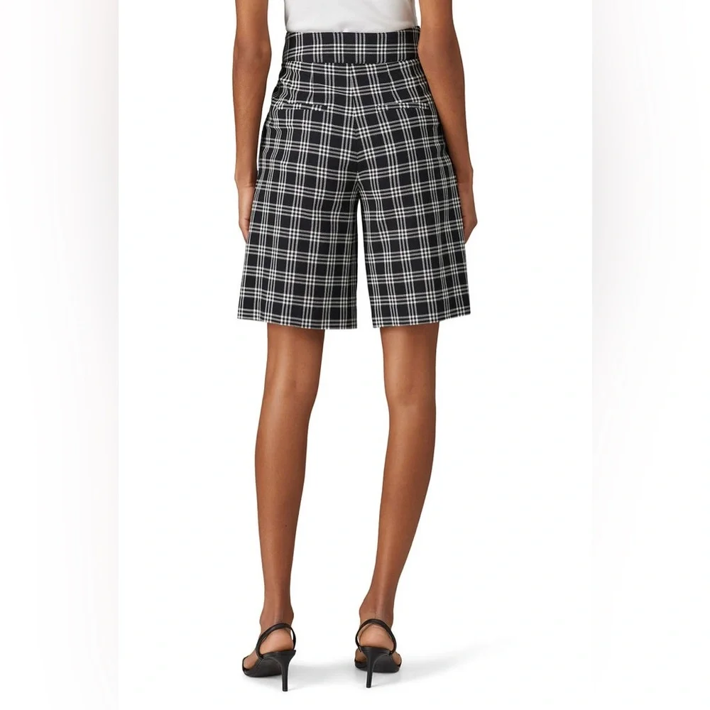 VERONICA‎ BEARD Saira Check Culotte Shorts In Black White Black, size 2 - Picture 3 of 14